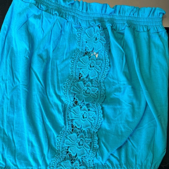 🌸O'Neill Teal Tube Top with Lace Detail - Picture 3 of 6